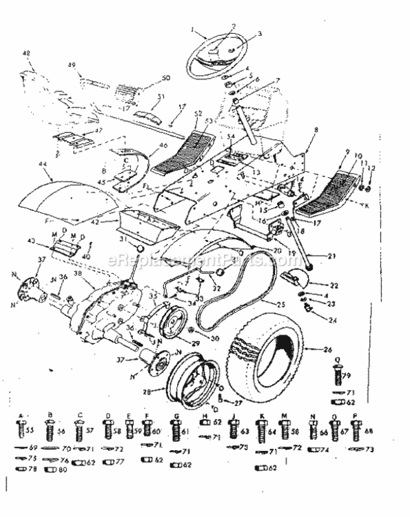 Page A Diagram and Parts List for 91725381  Craftsman Lawn Tractor