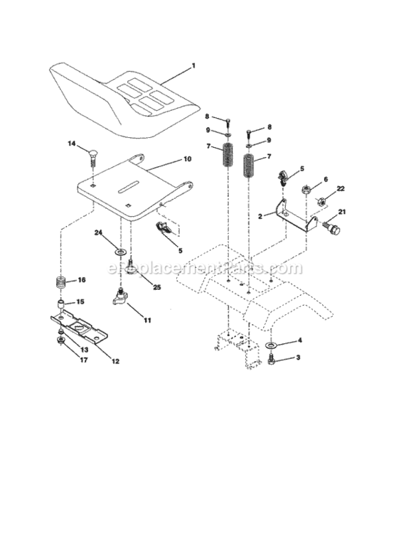 Page E Diagram and Parts List for 917253850  Craftsman Lawn Tractor