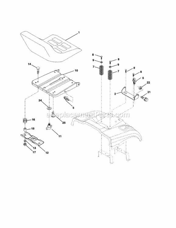 Page E Diagram and Parts List for 917253920  Craftsman Lawn Tractor