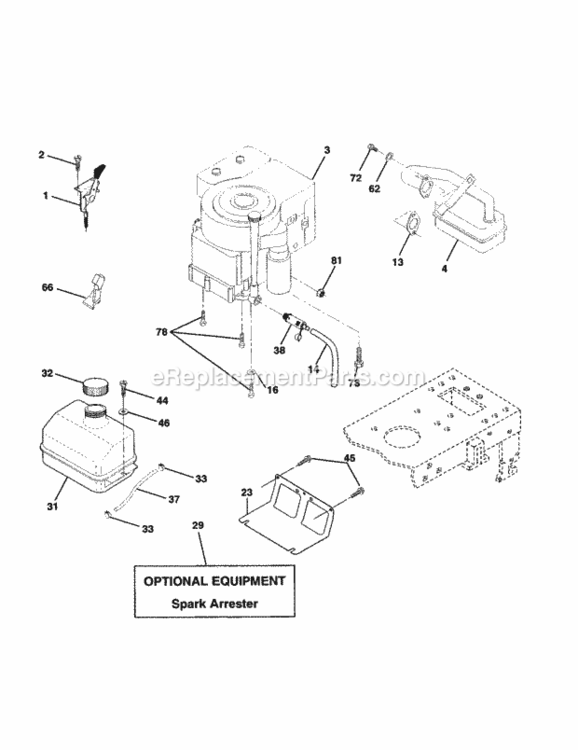 Page H Diagram and Parts List for 917253920  Craftsman Lawn Tractor
