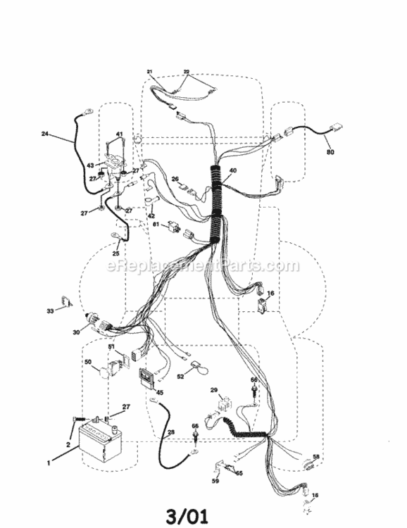 Page A Diagram and Parts List for 917253930  Craftsman Lawn Tractor