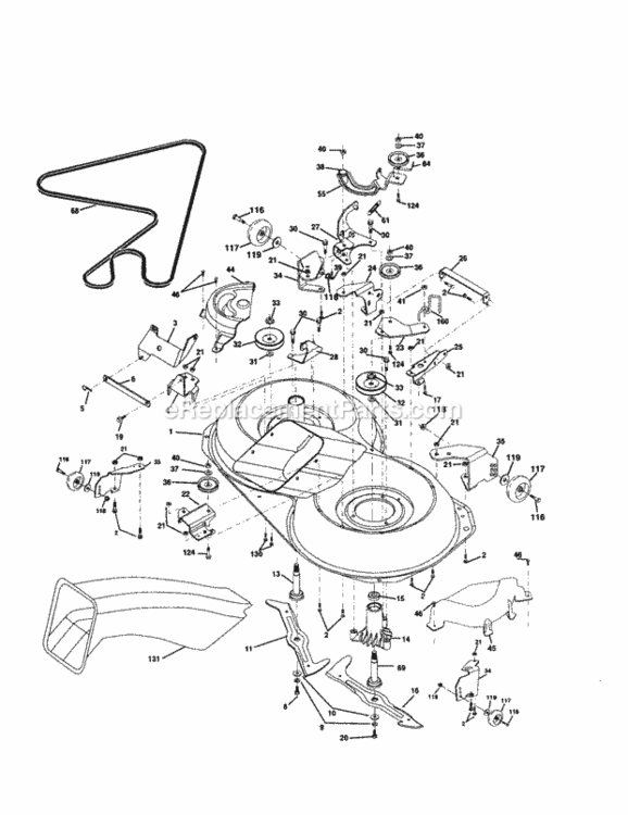 Page J Diagram and Parts List for 917253930  Craftsman Lawn Tractor