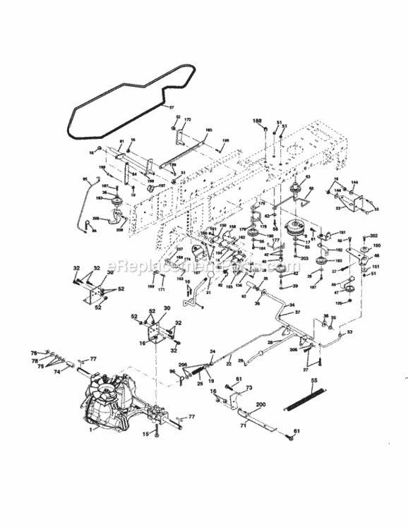 Page C Diagram and Parts List for 917253930  Craftsman Lawn Tractor