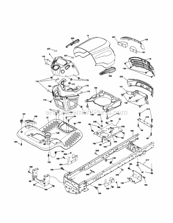 Page B Diagram and Parts List for 917254030  Craftsman Lawn Tractor
