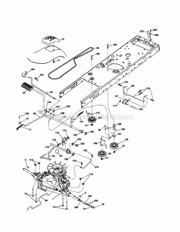 Page C Diagram and Parts List for 917254030  Craftsman Lawn Tractor