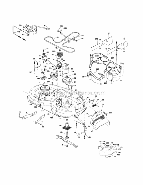 Page J Diagram and Parts List for 917254031  Craftsman Lawn Tractor