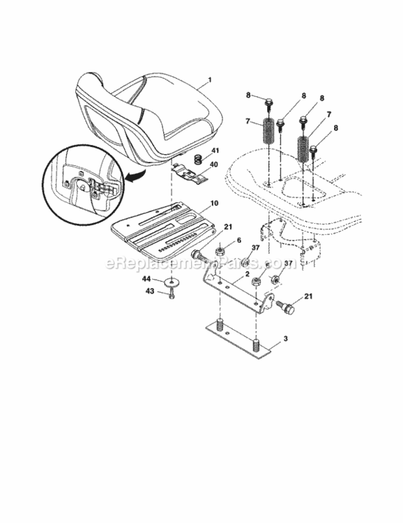 Page E Diagram and Parts List for 917254031  Craftsman Lawn Tractor