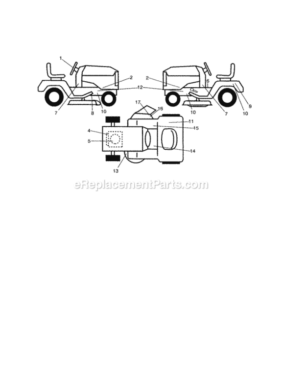 Page F Diagram and Parts List for 917254031  Craftsman Lawn Tractor