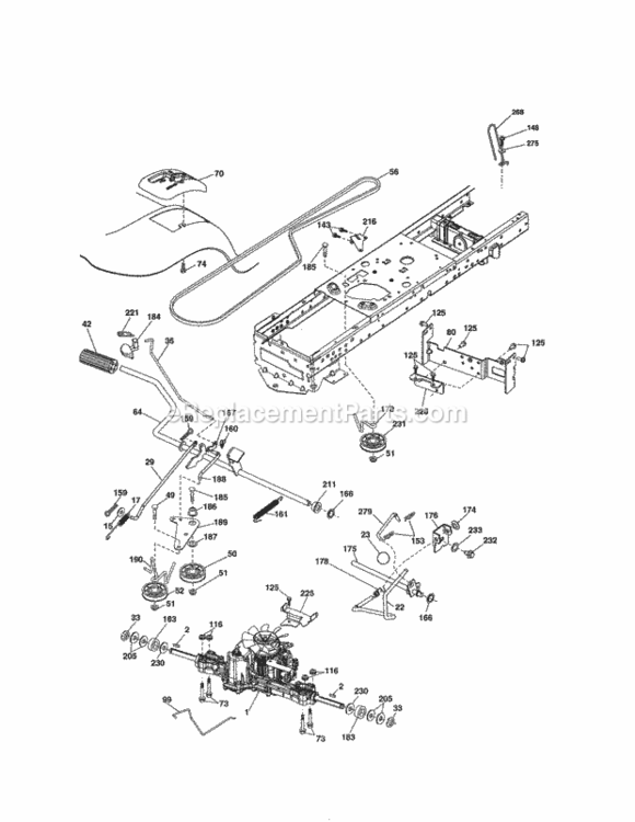 Page C Diagram and Parts List for 917254032  Craftsman Lawn Tractor