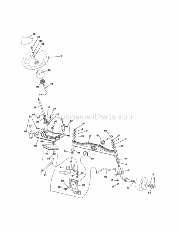 Page D Diagram and Parts List for 917254032  Craftsman Lawn Tractor
