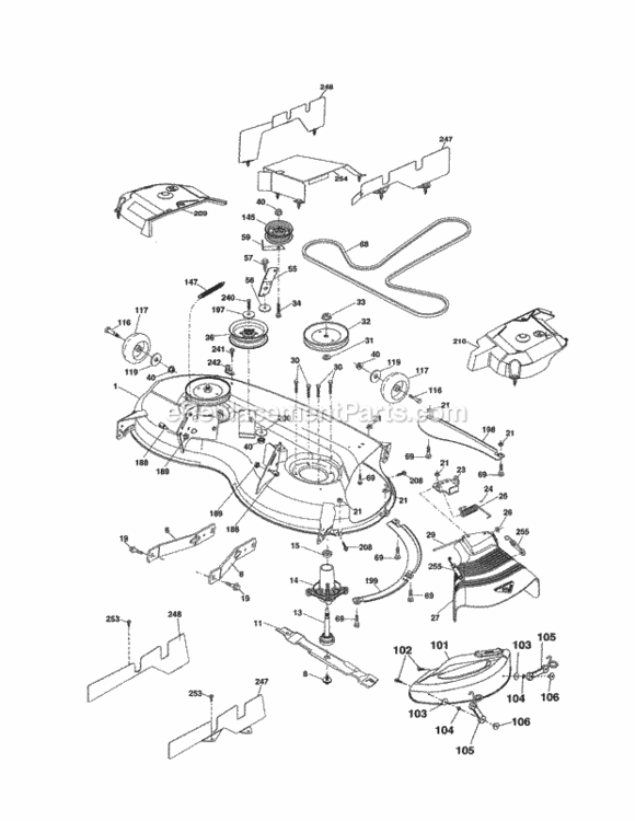 Page J Diagram and Parts List for 917254061  Craftsman Lawn Tractor