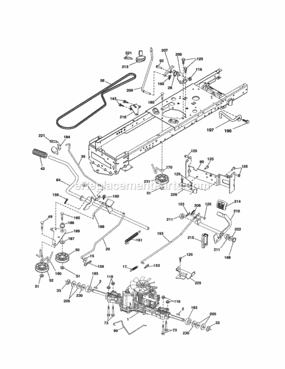 Page C Diagram and Parts List for 917254061  Craftsman Lawn Tractor