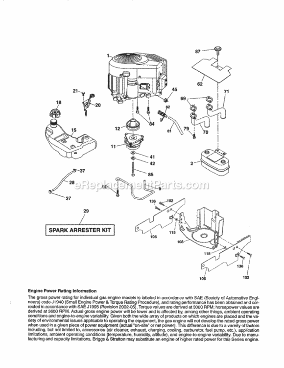 Page D Diagram and Parts List for 917254064  Craftsman Lawn Tractor