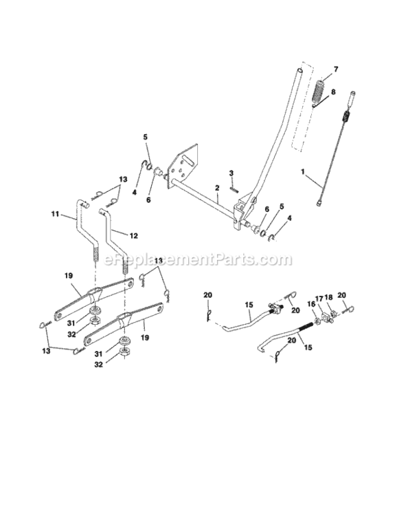 Page J Diagram and Parts List for 917254090  Craftsman Lawn Tractor