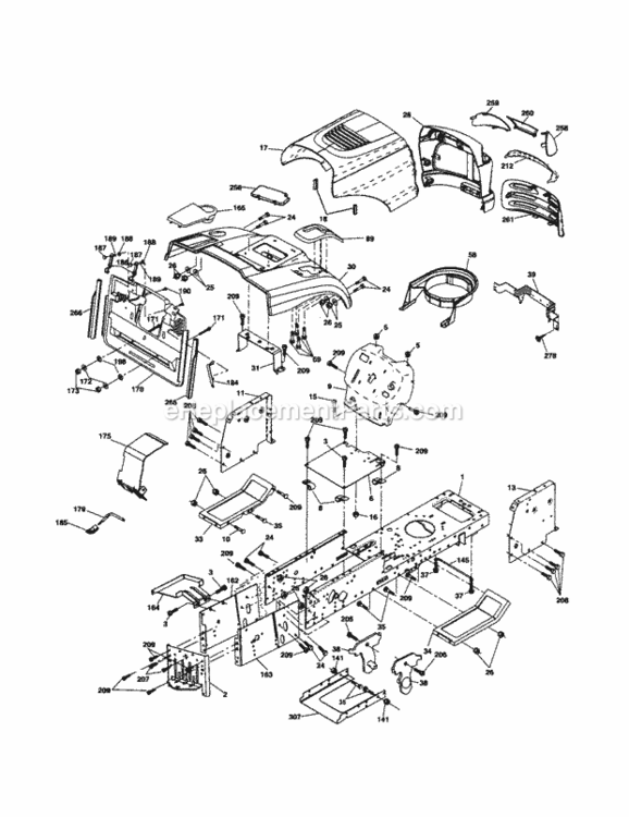 Page B Diagram and Parts List for 917254090  Craftsman Lawn Tractor