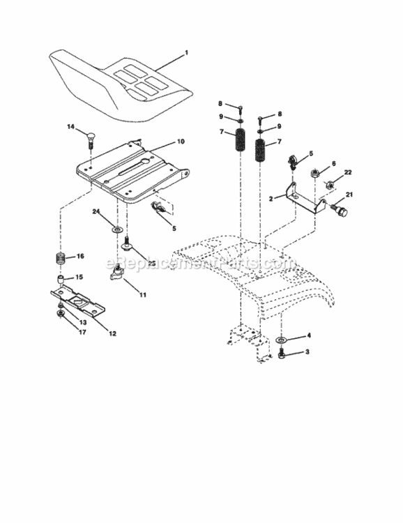Page H Diagram and Parts List for 917254091  Craftsman Lawn Tractor