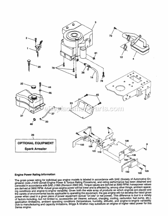 Page D Diagram and Parts List for 917254110  Craftsman Lawn Tractor