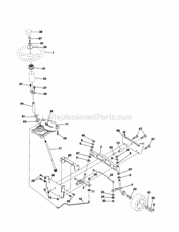 Page E Diagram and Parts List for 917254110  Craftsman Lawn Tractor