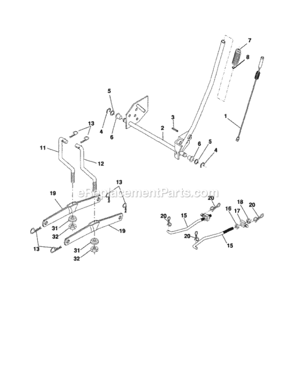 Page J Diagram and Parts List for 917254120  Craftsman Lawn Tractor