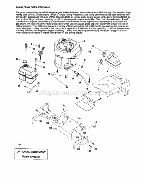 Page D Diagram and Parts List for 917254120  Craftsman Lawn Tractor