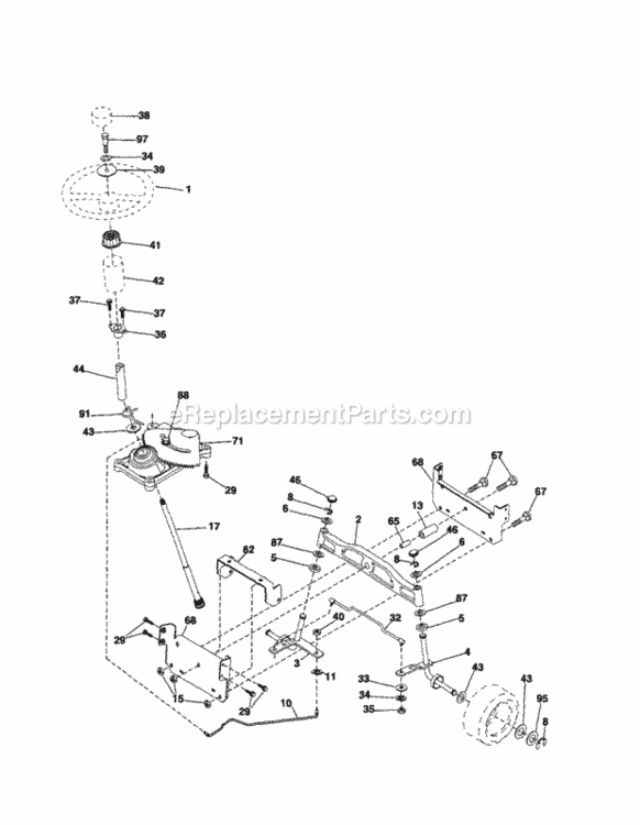 Page E Diagram and Parts List for 917254120  Craftsman Lawn Tractor