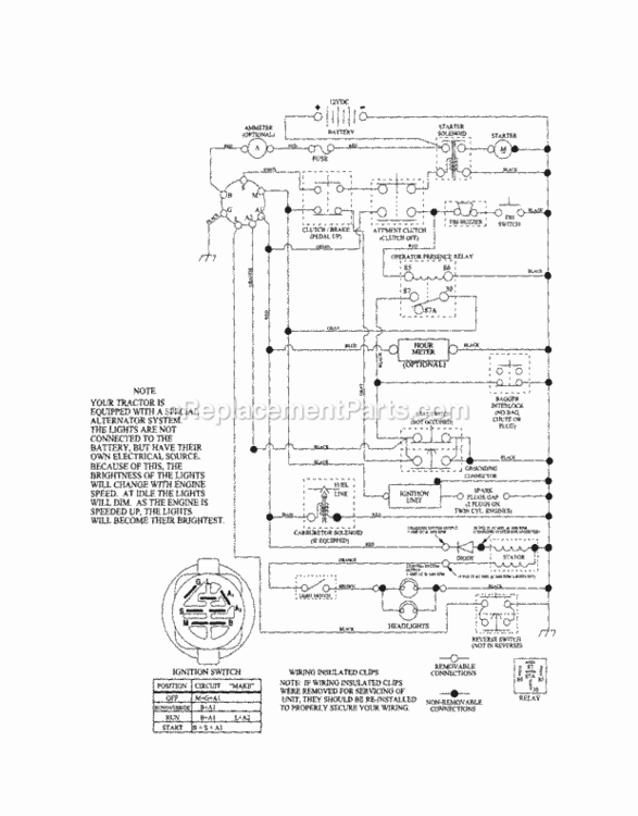 Page L Diagram and Parts List for 917254121  Craftsman Lawn Tractor