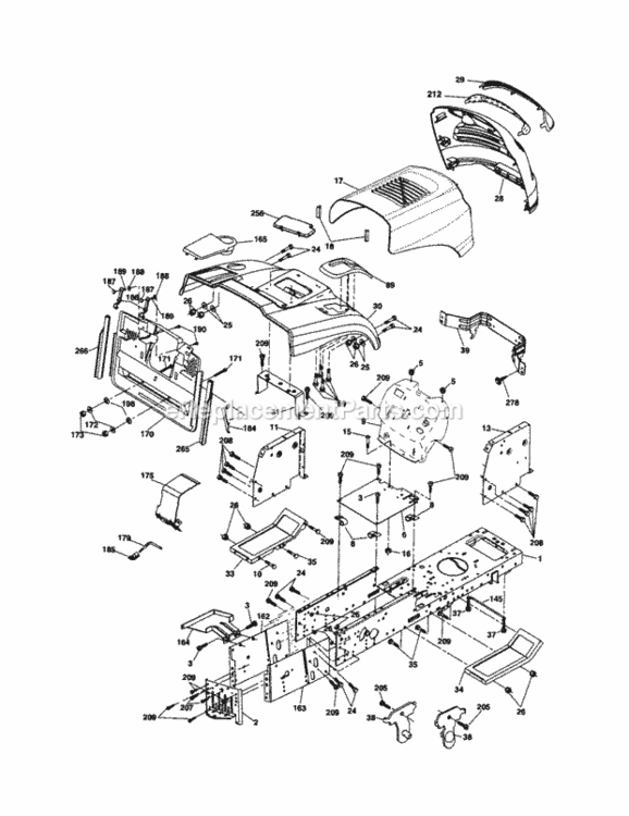 Page B Diagram and Parts List for 917254121  Craftsman Lawn Tractor