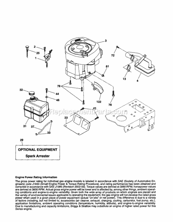 Page D Diagram and Parts List for 917254121  Craftsman Lawn Tractor
