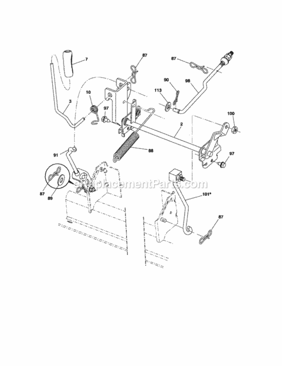 Page J Diagram and Parts List for 917254130  Craftsman Lawn Tractor