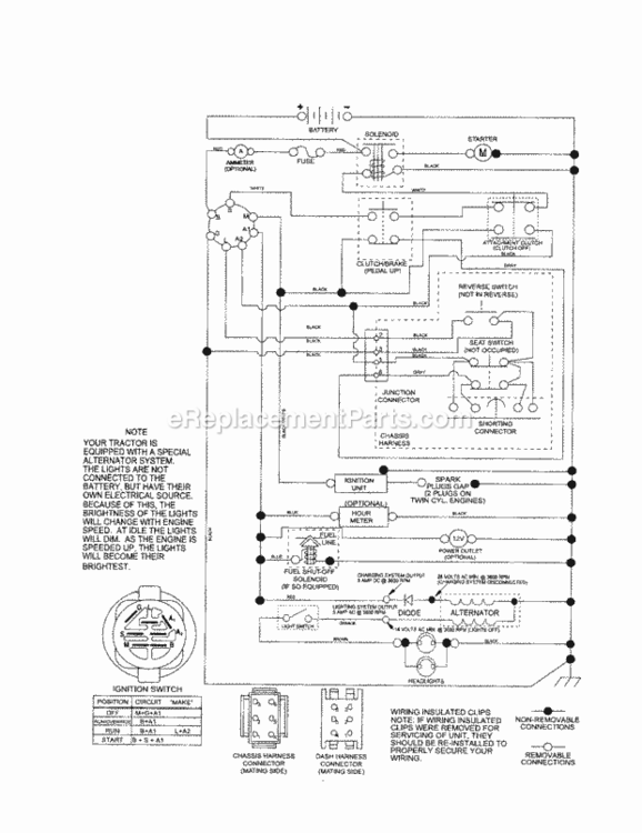 Page K Diagram and Parts List for 917254130  Craftsman Lawn Tractor