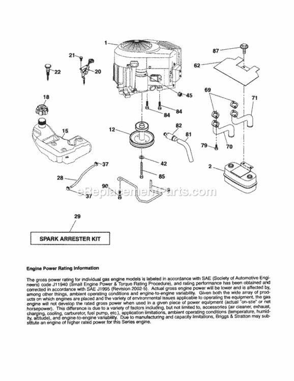 Page D Diagram and Parts List for 917254130  Craftsman Lawn Tractor