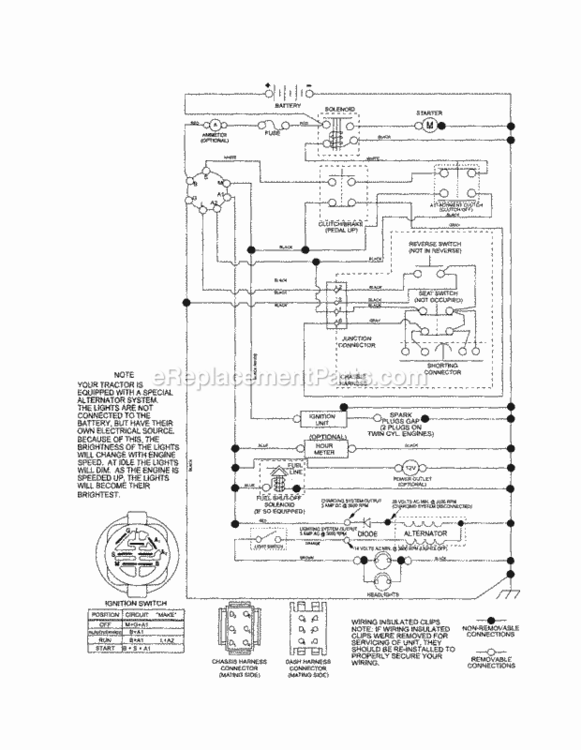 Page K Diagram and Parts List for 917254140  Craftsman Lawn Tractor