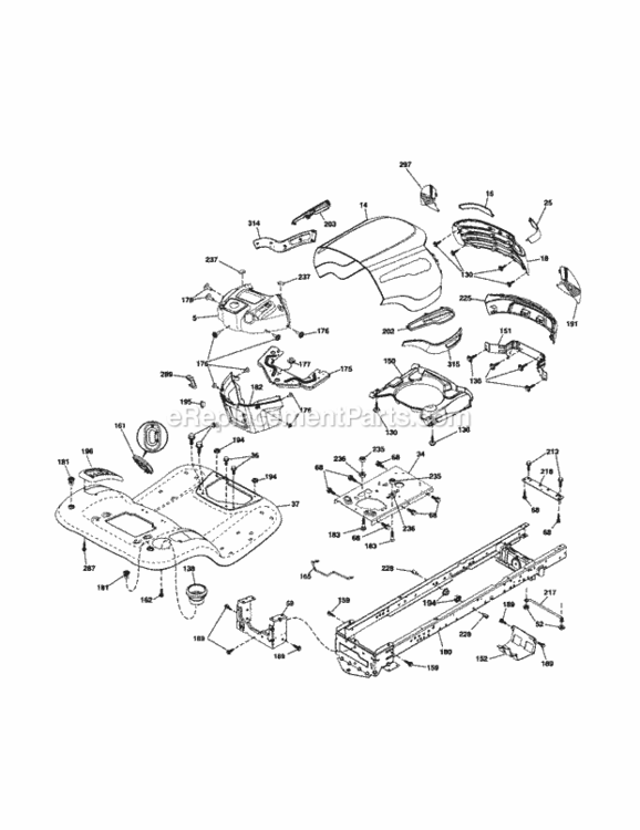 Page B Diagram and Parts List for 917254140  Craftsman Lawn Tractor
