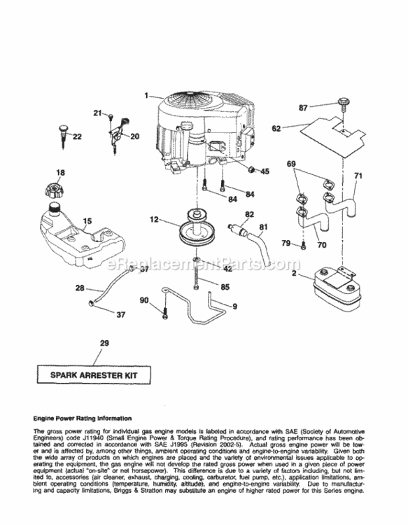 Page D Diagram and Parts List for 917254140  Craftsman Lawn Tractor
