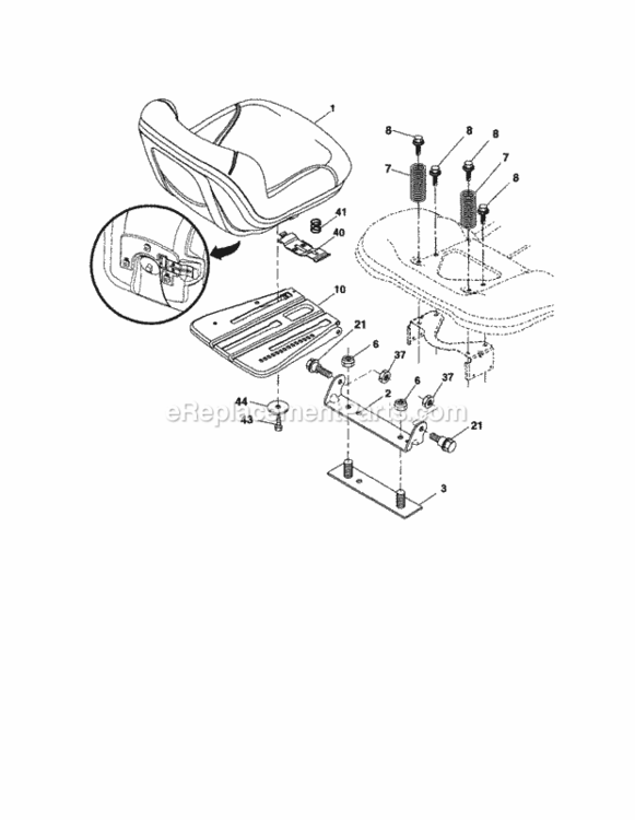 Page F Diagram and Parts List for 917254140  Craftsman Lawn Tractor