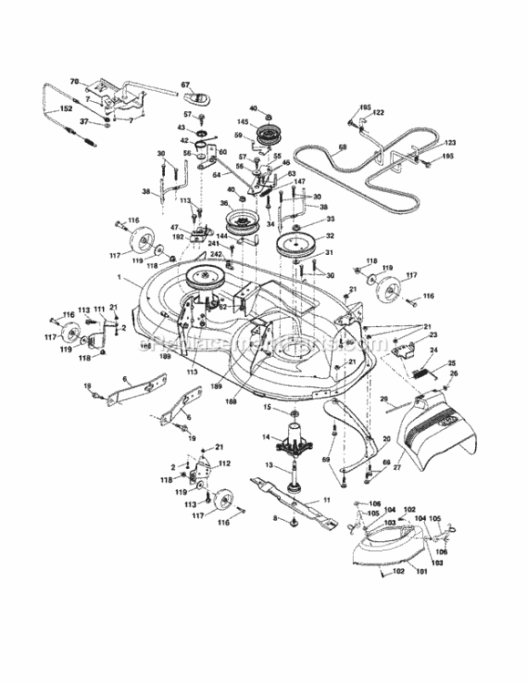 Page G Diagram and Parts List for 917254140  Craftsman Lawn Tractor