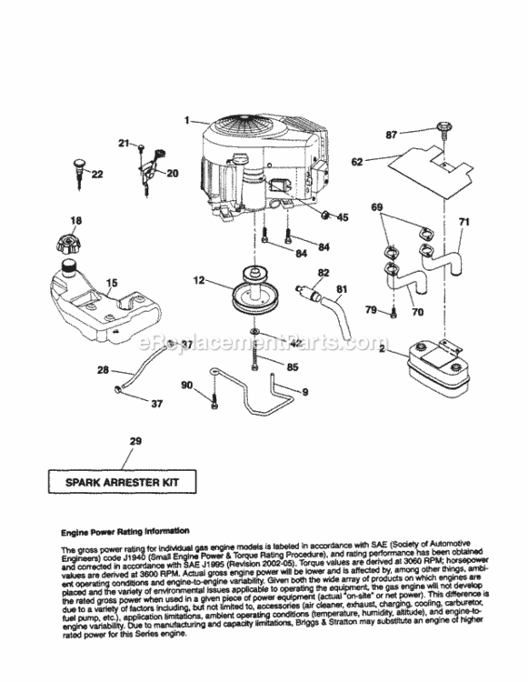 Page D Diagram and Parts List for 917254141  Craftsman Lawn Tractor