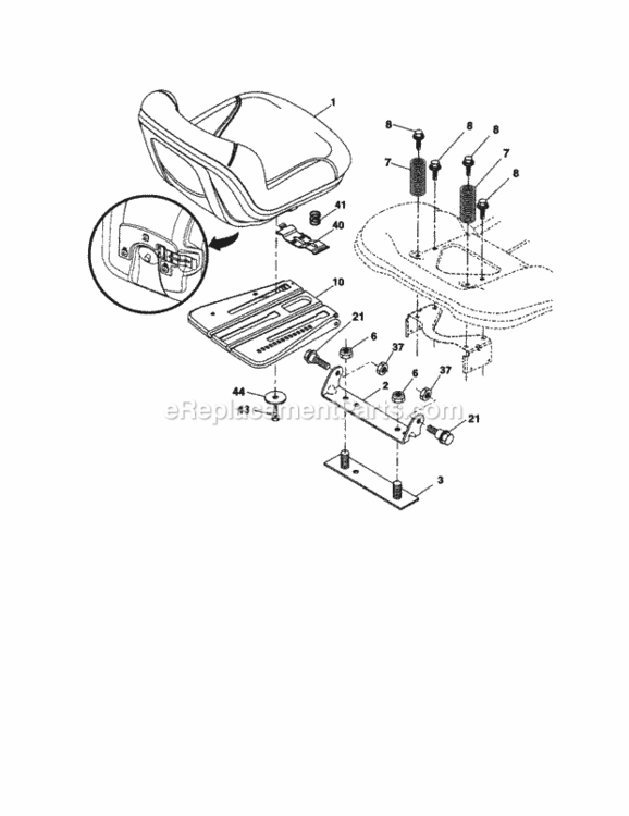 Page F Diagram and Parts List for 917254141  Craftsman Lawn Tractor