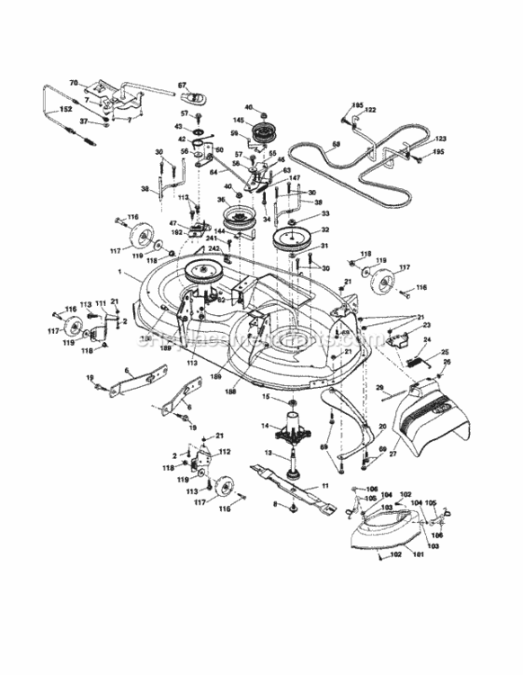 Page G Diagram and Parts List for 917254141  Craftsman Lawn Tractor