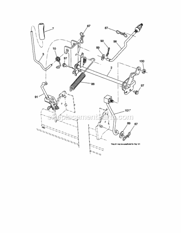 Page H Diagram and Parts List for 917254141  Craftsman Lawn Tractor