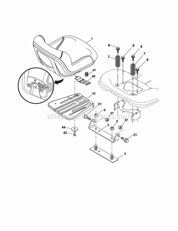 Page E Diagram and Parts List for 917254142  Craftsman Lawn Tractor