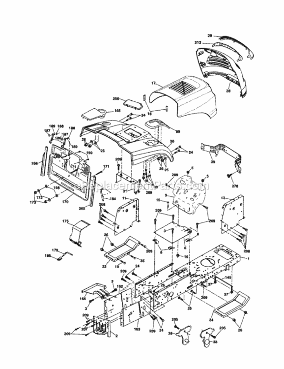 Page B Diagram and Parts List for 917254150  Craftsman Lawn Tractor