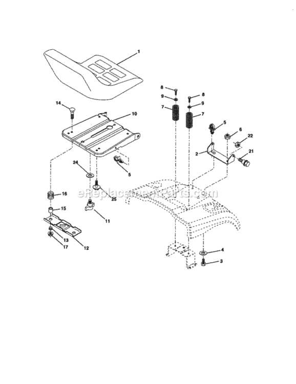 Page H Diagram and Parts List for 917254150  Craftsman Lawn Tractor