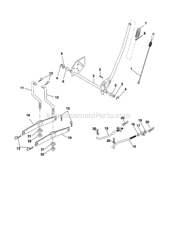 Page J Diagram and Parts List for 917254160  Craftsman Lawn Tractor