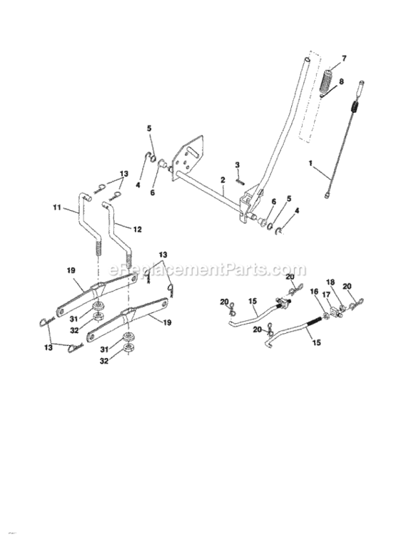 Page J Diagram and Parts List for 917254161  Craftsman Lawn Tractor