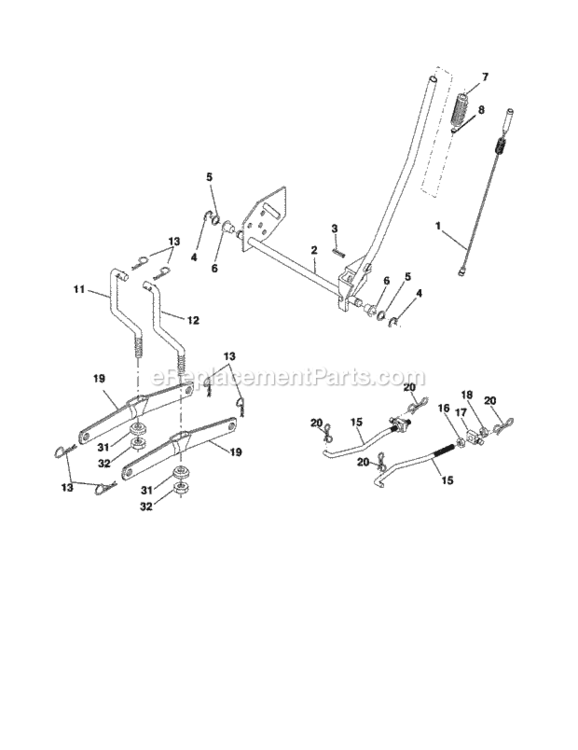 Page J Diagram and Parts List for 917254170  Craftsman Lawn Tractor