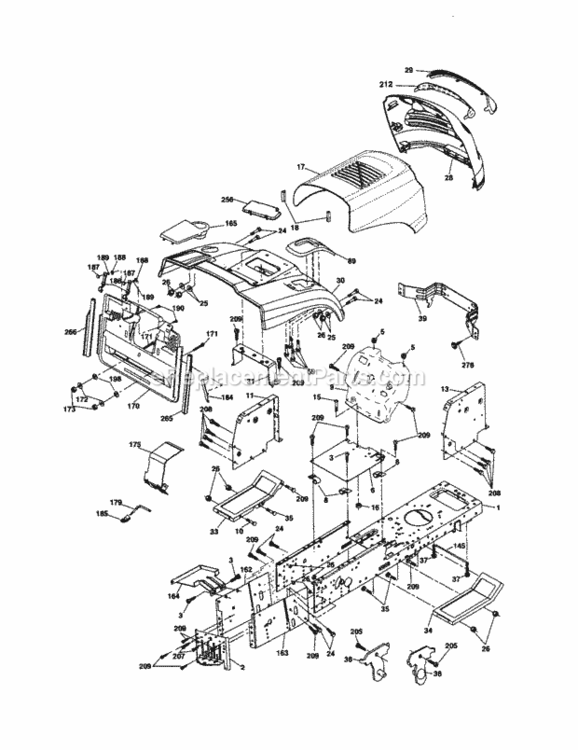 Page B Diagram and Parts List for 917254170  Craftsman Lawn Tractor
