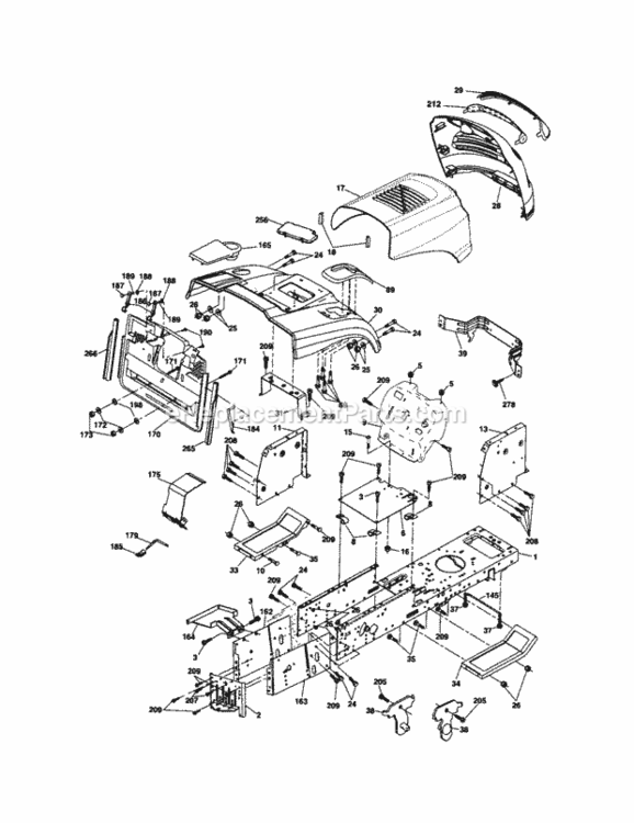 Page B Diagram and Parts List for 917254181  Craftsman Lawn Tractor