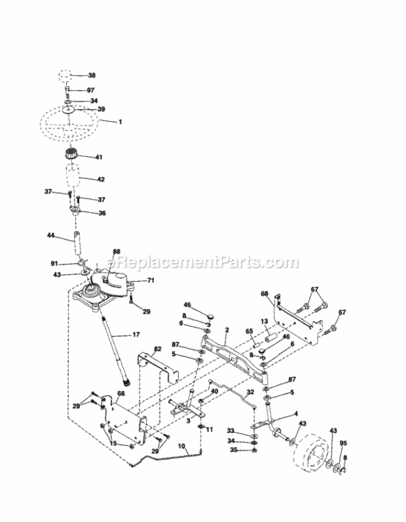 Page E Diagram and Parts List for 917254181  Craftsman Lawn Tractor