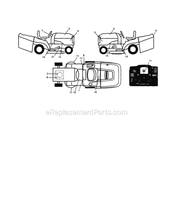Page G Diagram and Parts List for 917254181  Craftsman Lawn Tractor